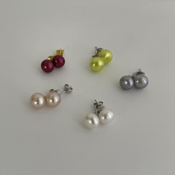 パール/淡水パール/結婚式/パーティー/ピアス/赤/レッド/Pearl Pierce silver925 BDN004/アクセサリー/ジュエリー/シルバー925/アクセサリー/レディース/結婚式/パール/淡水パール/おしゃれ/プレゼント/誕生日/プレゼント/シンプル Silver Pink